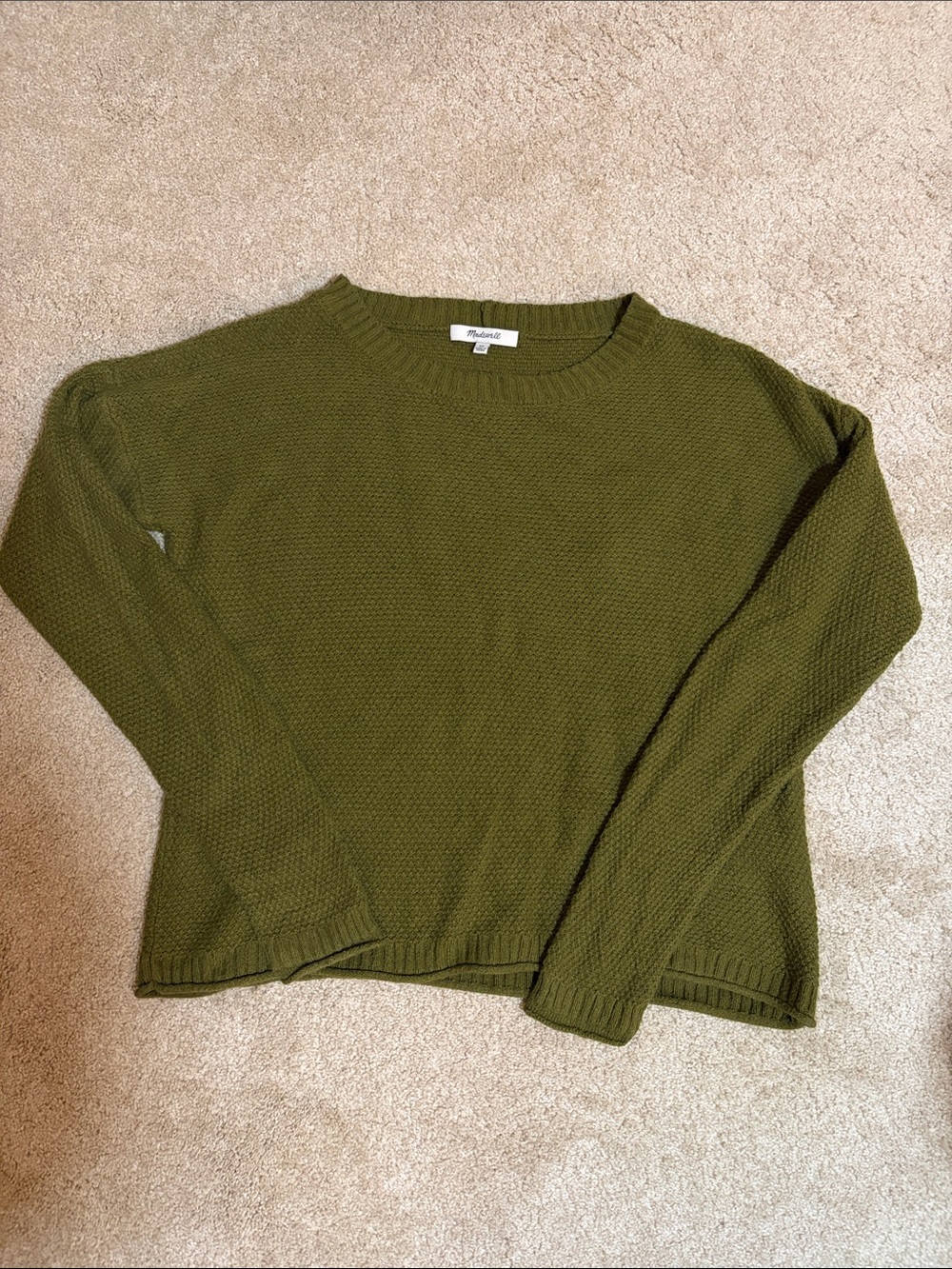 Madewell Olive Knit Scoopneck Sweater